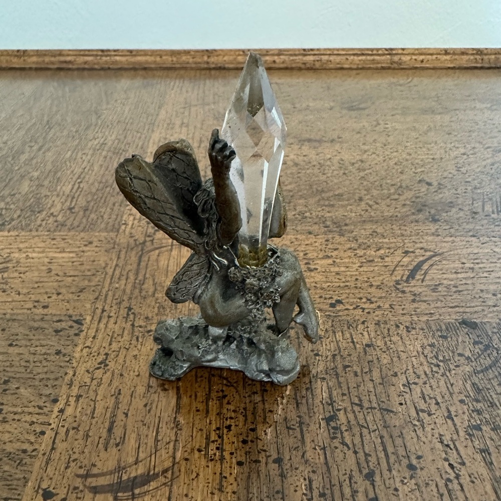 Rare Comstock CCI Pewter Fairy Fae Nymph Pixie Crystal Rhinestones Figurine - Picture 5 of 11